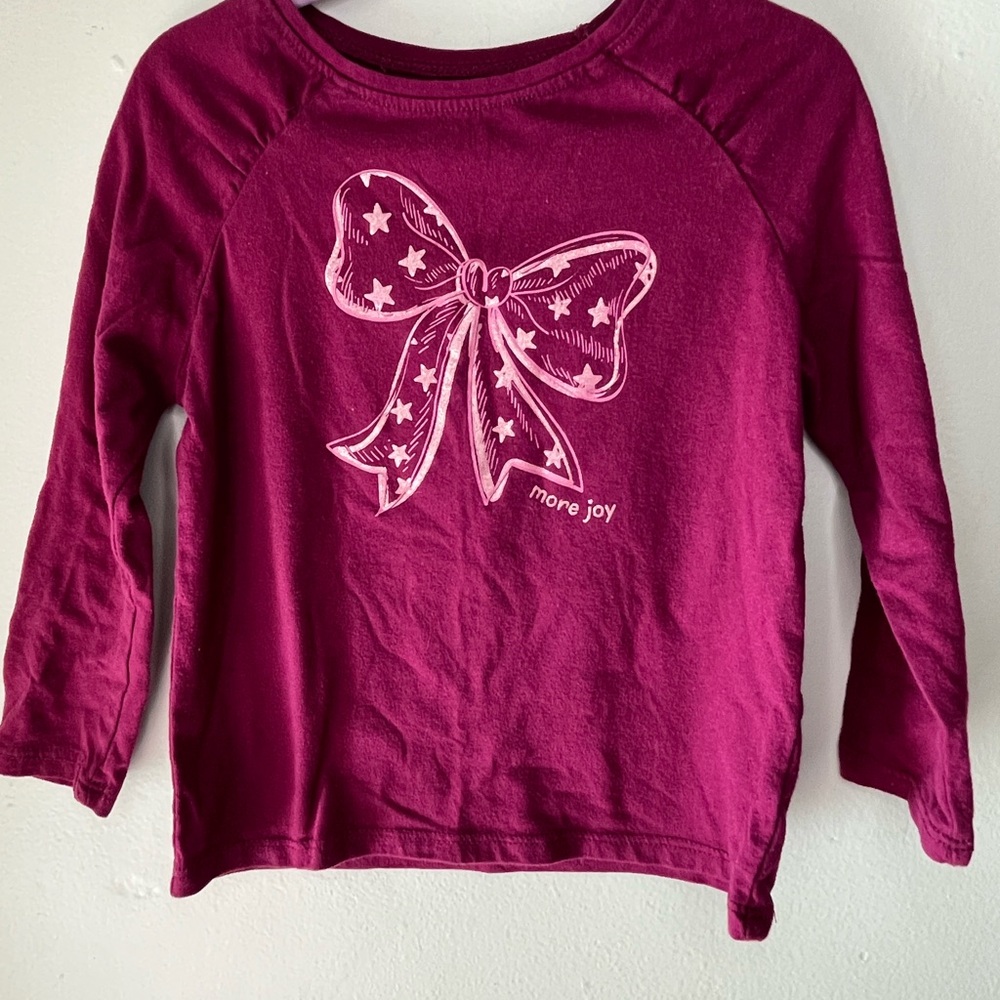 Garanimals Bundle 2 Long Sleeve Magenta Graphic Shirts Toddler Girls Size 3T